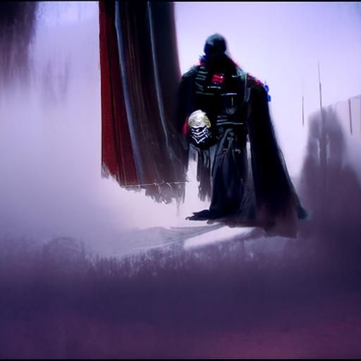 Sinister Darth Vader Portrait in Dark Fantasy Style