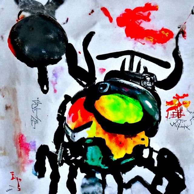 Watercolor Beetle Warrior in Guerrilla Gear