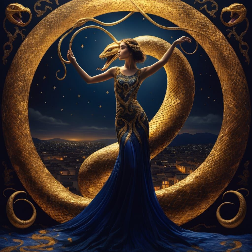 Ethereal Dance in Golden Splendor