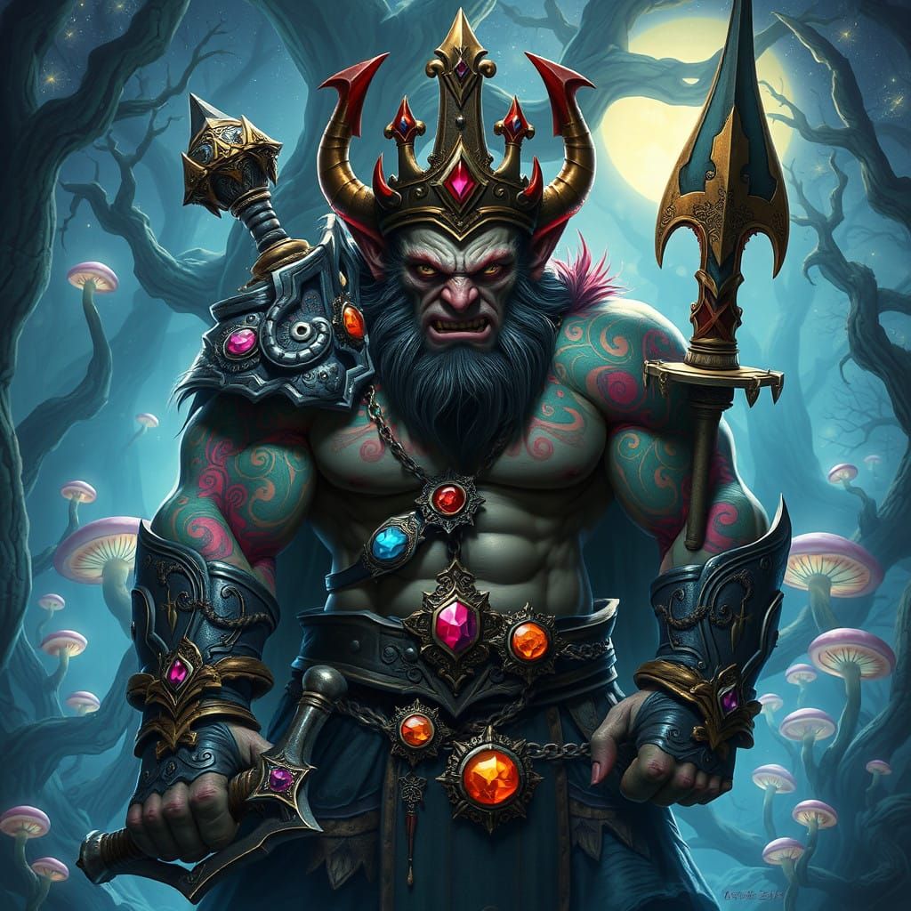 Regal Orc Warrior in Ancient Forest Glory