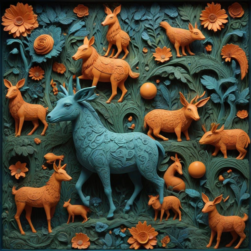 Dreamlike Platform World in Vibrant Clay and Color