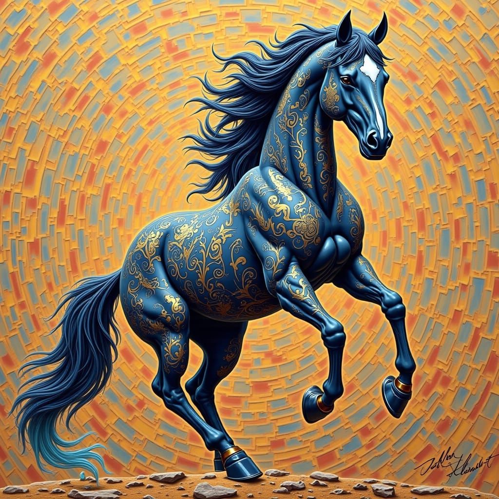 Ethereal Horse in Vibrant Equestrian Flux