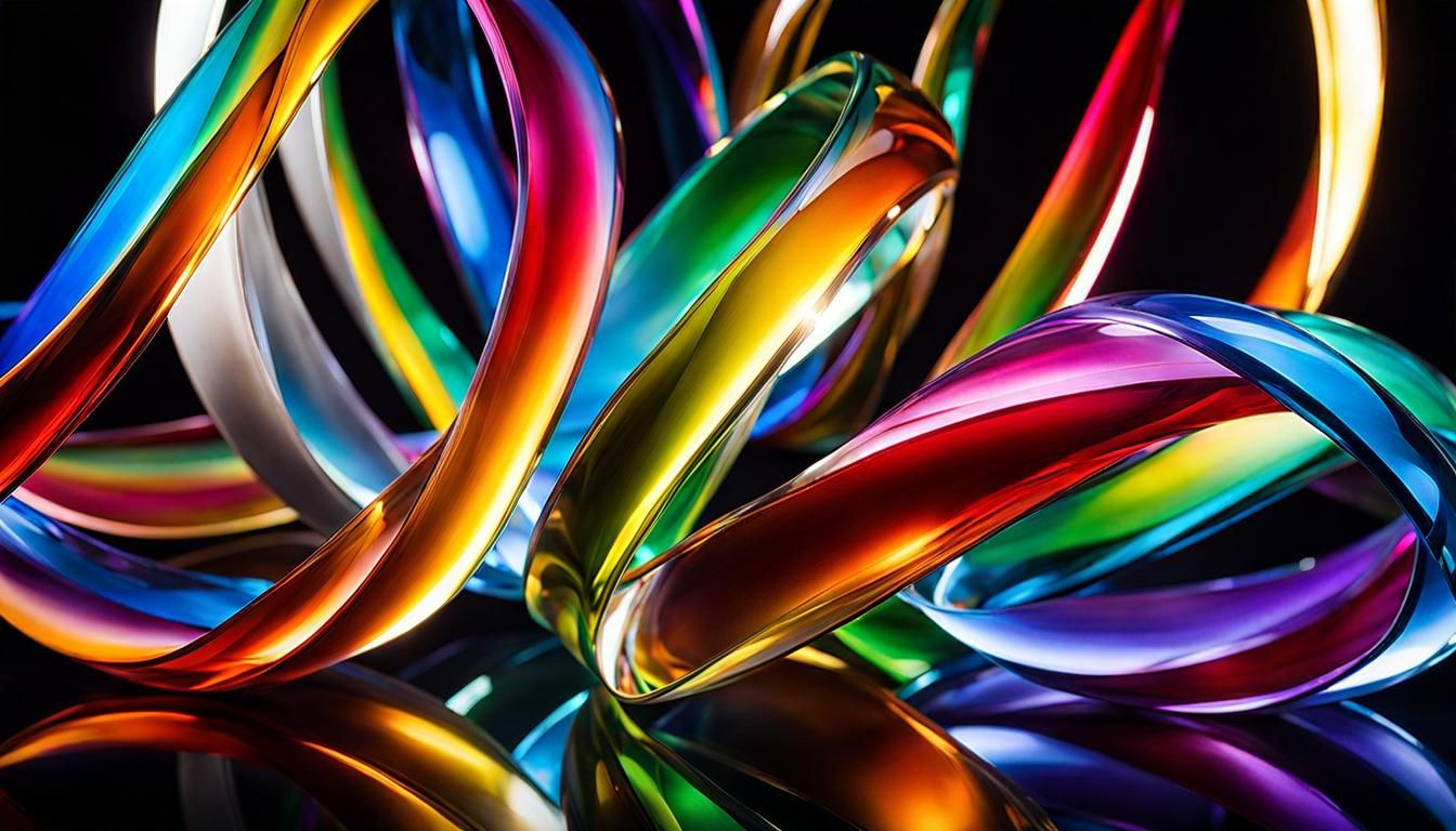 Brilliant Crystal Mobius Strip Sculpture in Liminal Space