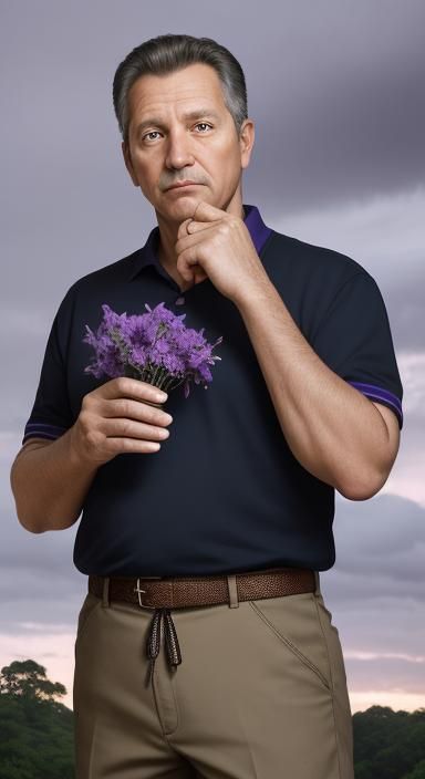 Family Picnic Portrait in Purple Hues