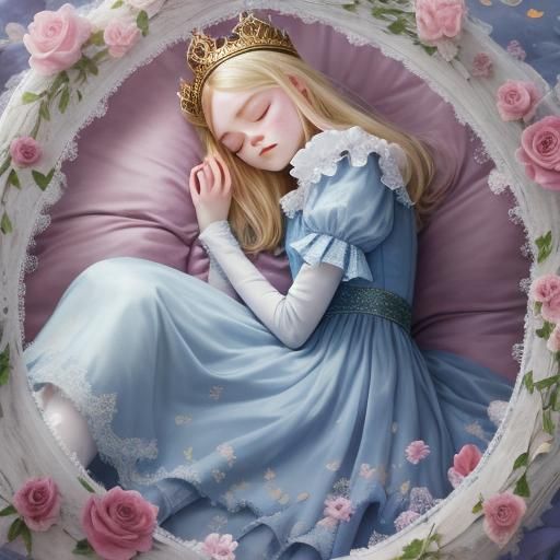 Elle Fanning as Sleeping Beauty Portrait