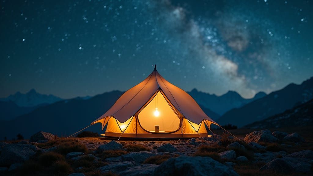 Elegant Lotus Flower Tent Shines on Mountain Top