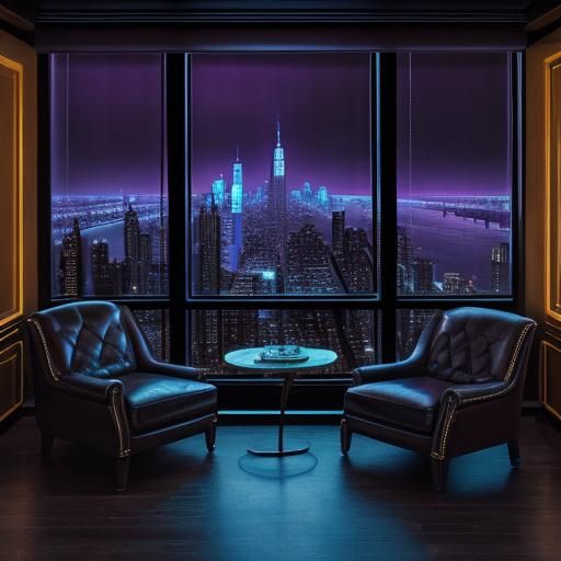 New York City Skyline at Night from Penthouse