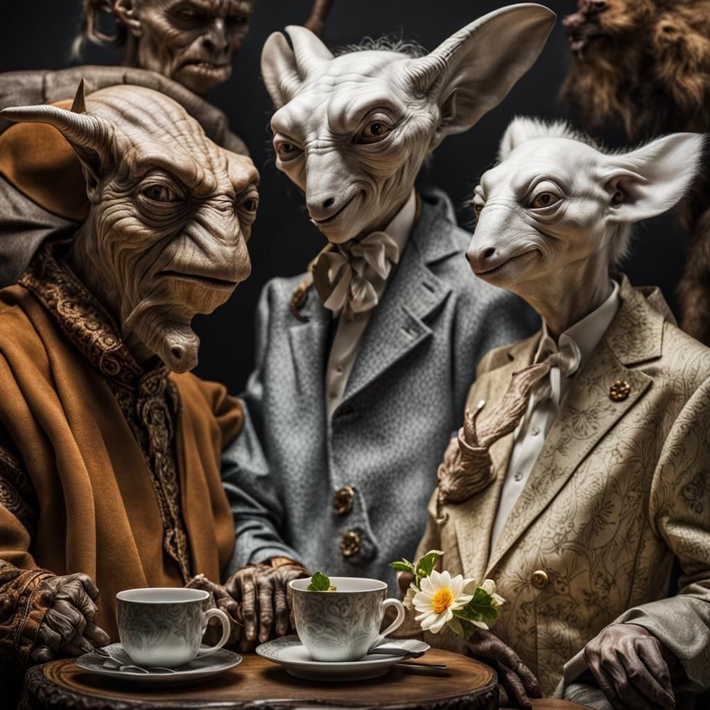 Exotic Aliens Celebrate in Surreal Restaurant: Photography