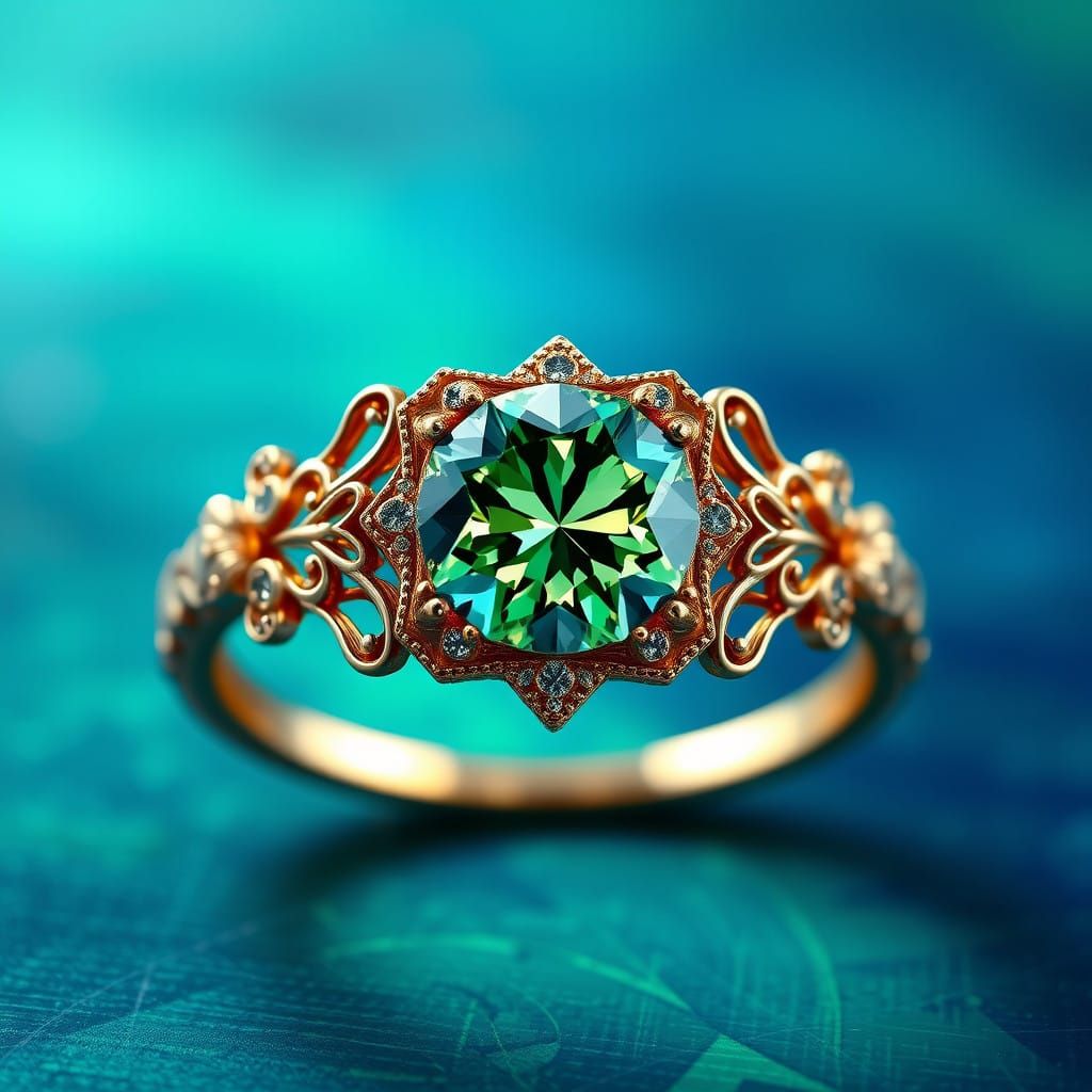 Luxurious Fantasy Diamond Ring in Exquisite Matte Painting