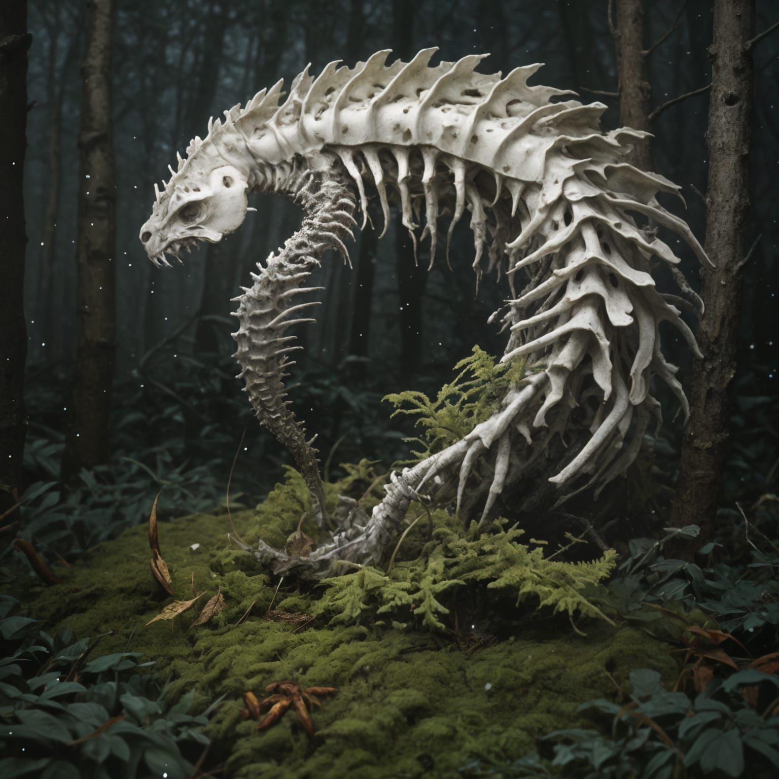 Gnarled Forest Fungus Unveils its Snowy, Spiraling Majesty