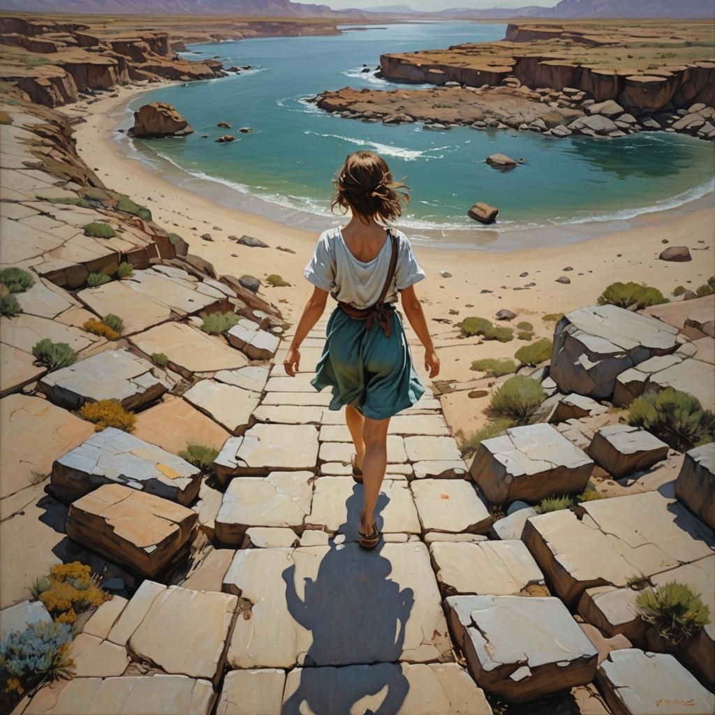 Melancholy Oil Painting of Unreachable Dream