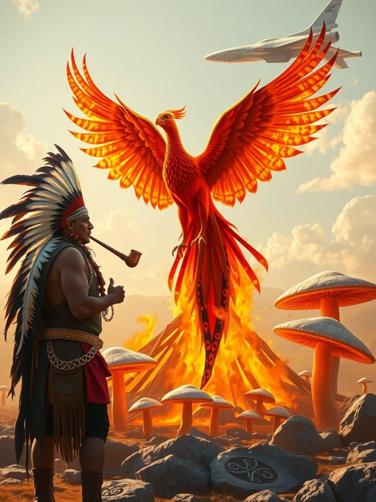 Surreal Indian Man Burns Bonfire Illuminated By Phoenix and...