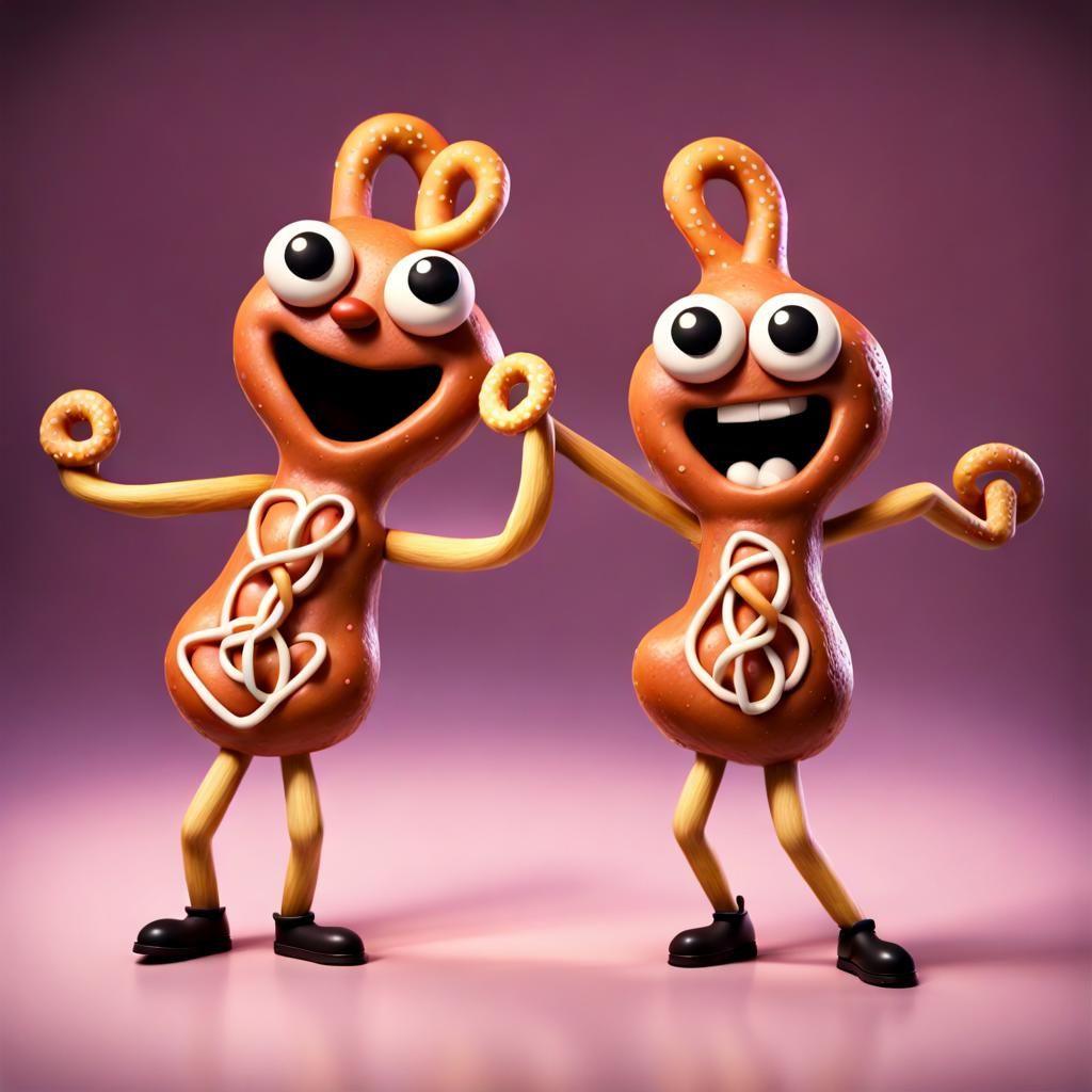 Happy dancing pretzels