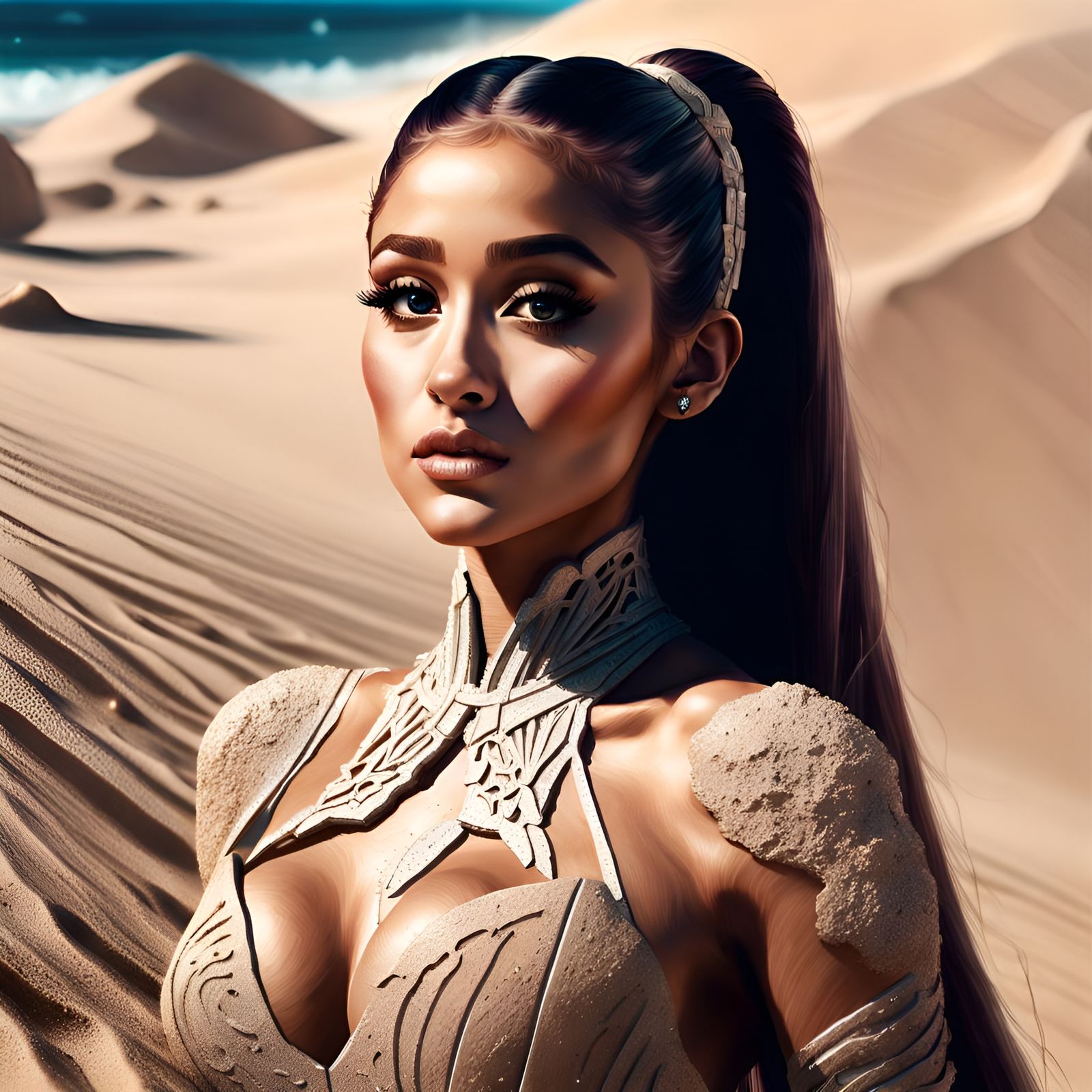 Sand Art Portrait of a Gorgeous Woman