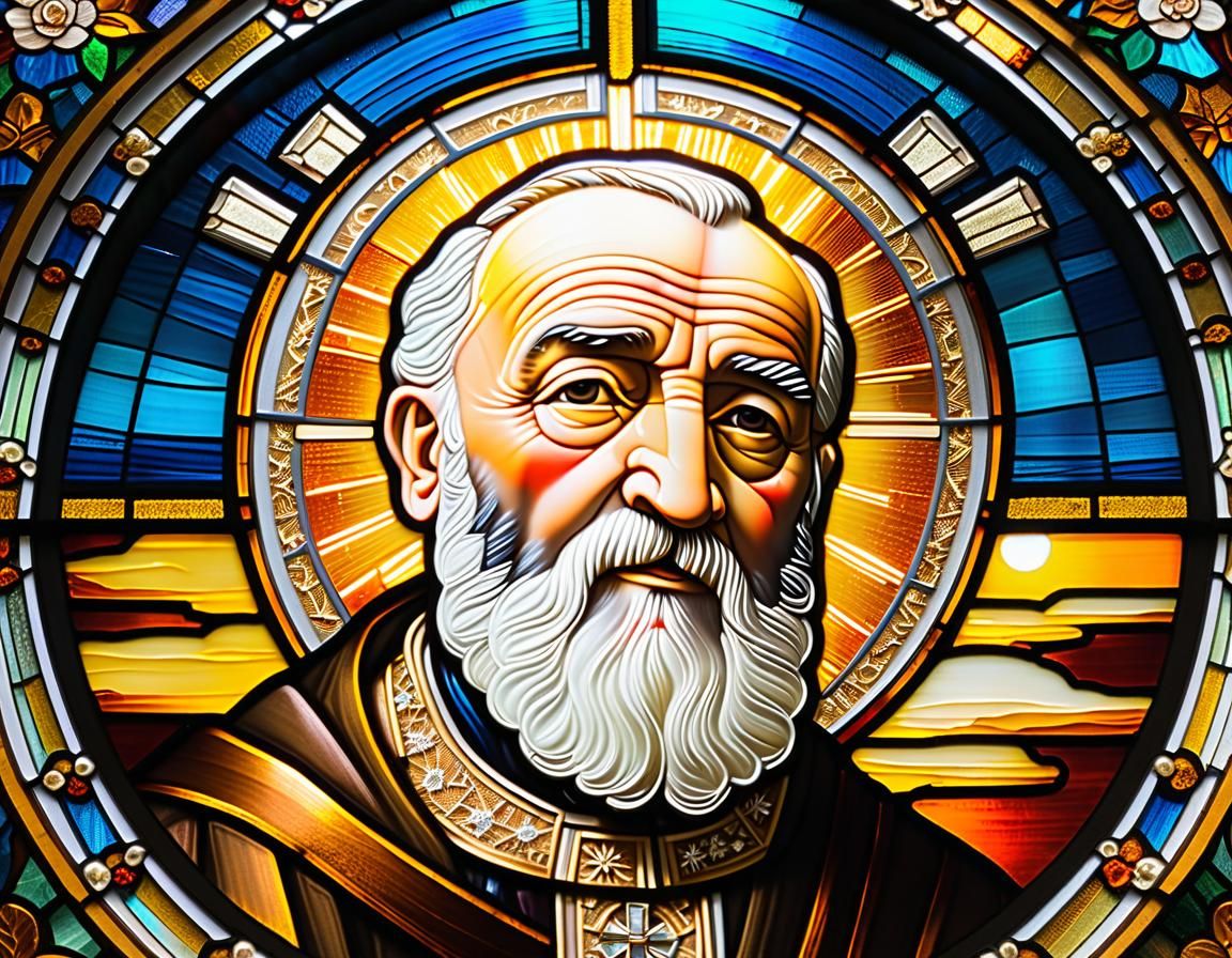 Stained glass of Padre Pio of Petrelcina