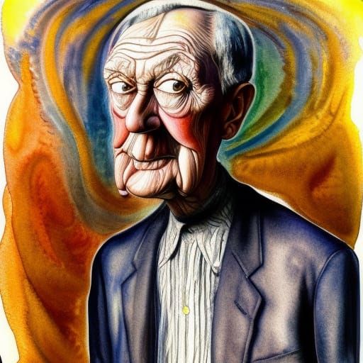 Detailed Portrait Blending Watercolor and Oil Painting Techn...