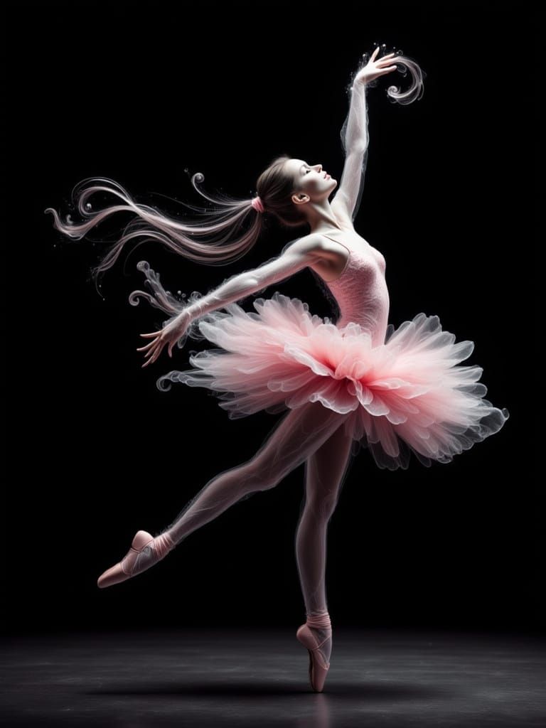 Elegant Ballerina in Minimalist Line Art Style