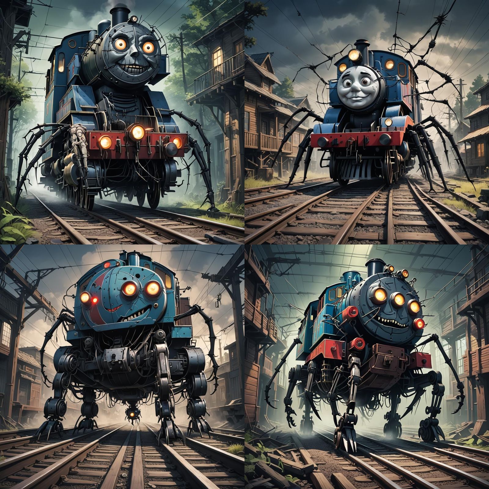 Creepy Spider-Legged Thomas in Anime Style