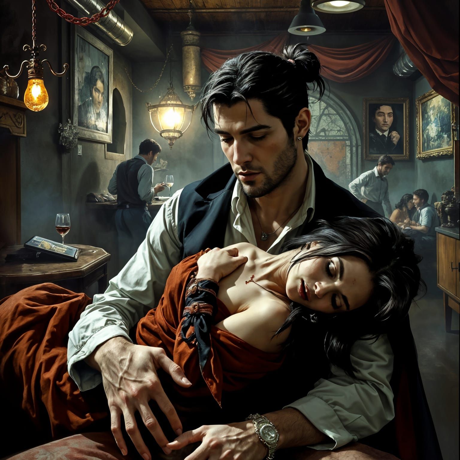 Charming Young Vampire Relaxing in 11th-Century Brothel