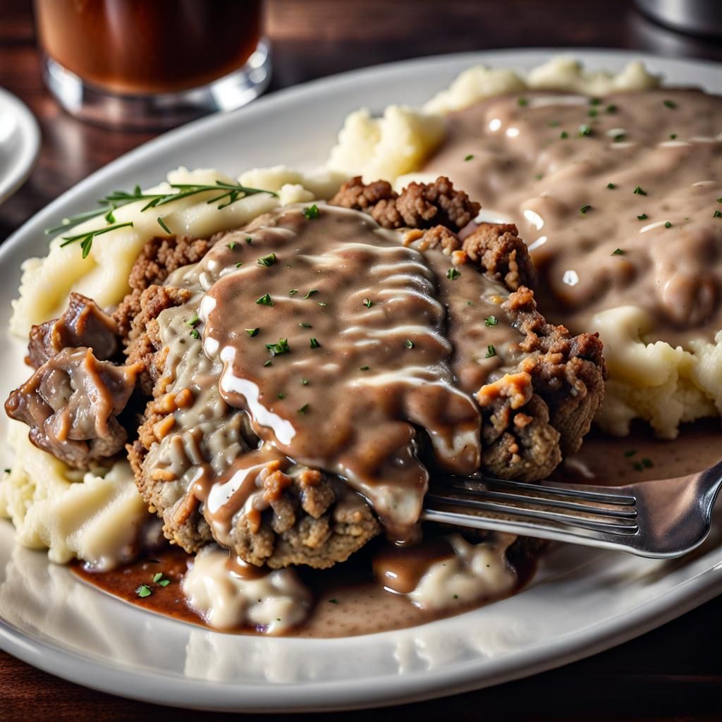 Country fried steak and mashed potatoes 🍽️