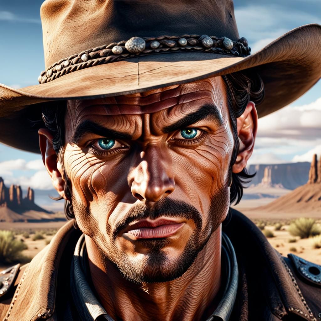 A cowboy hunting outlaws in the Wild West!