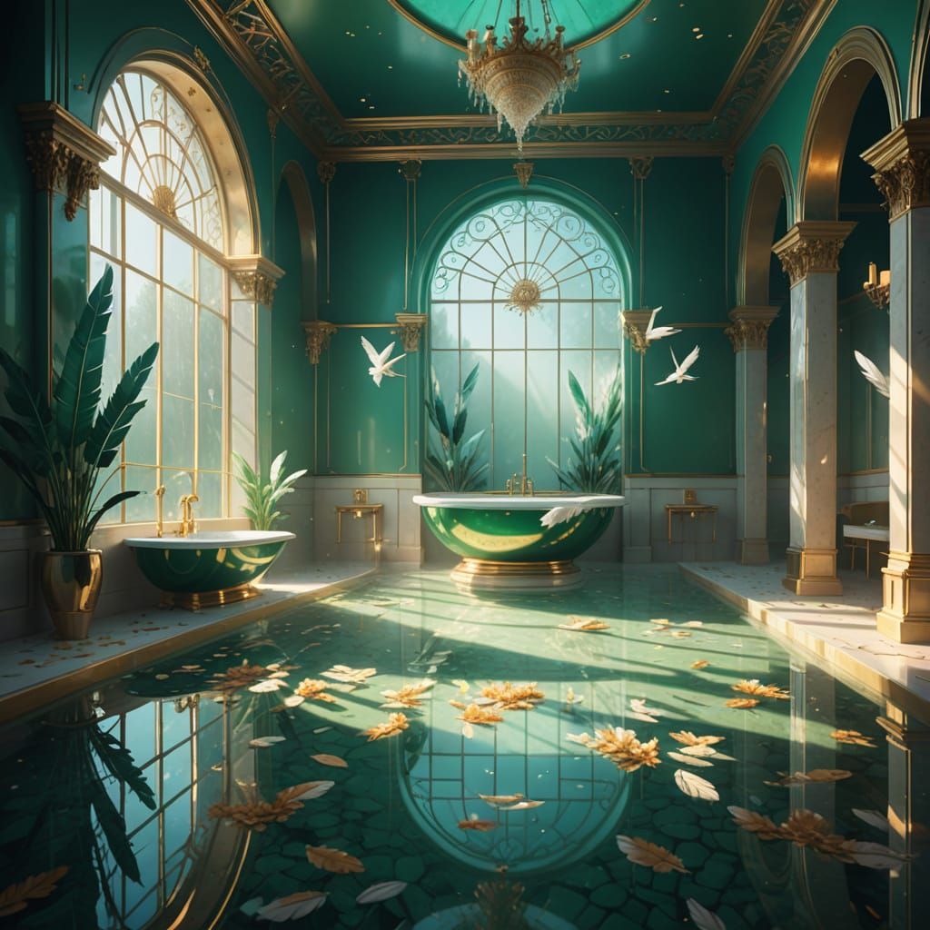Ethereal Baths: Surrealism with Abstract Fractals