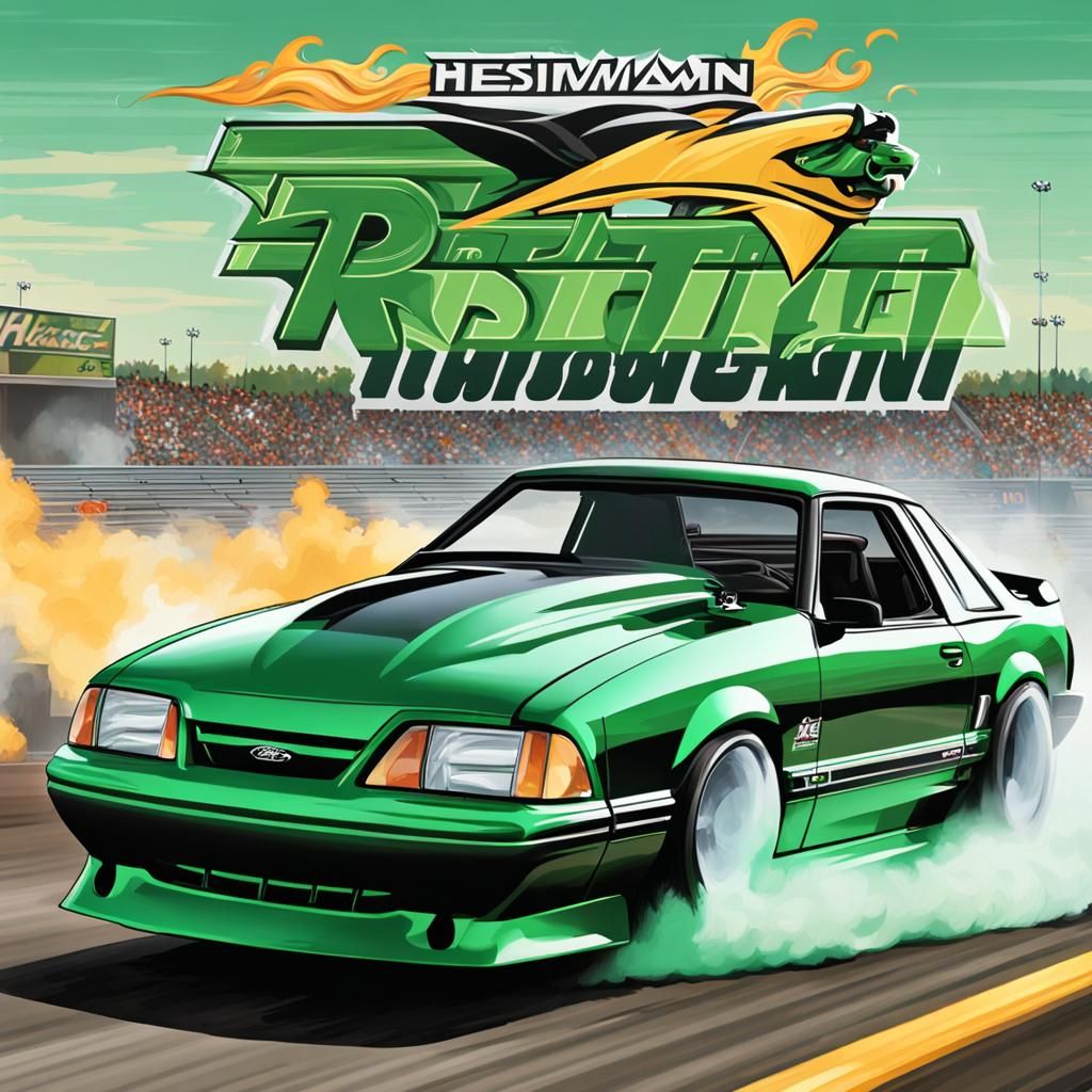 Turbocharged Mustang GT Drag Car Burnout