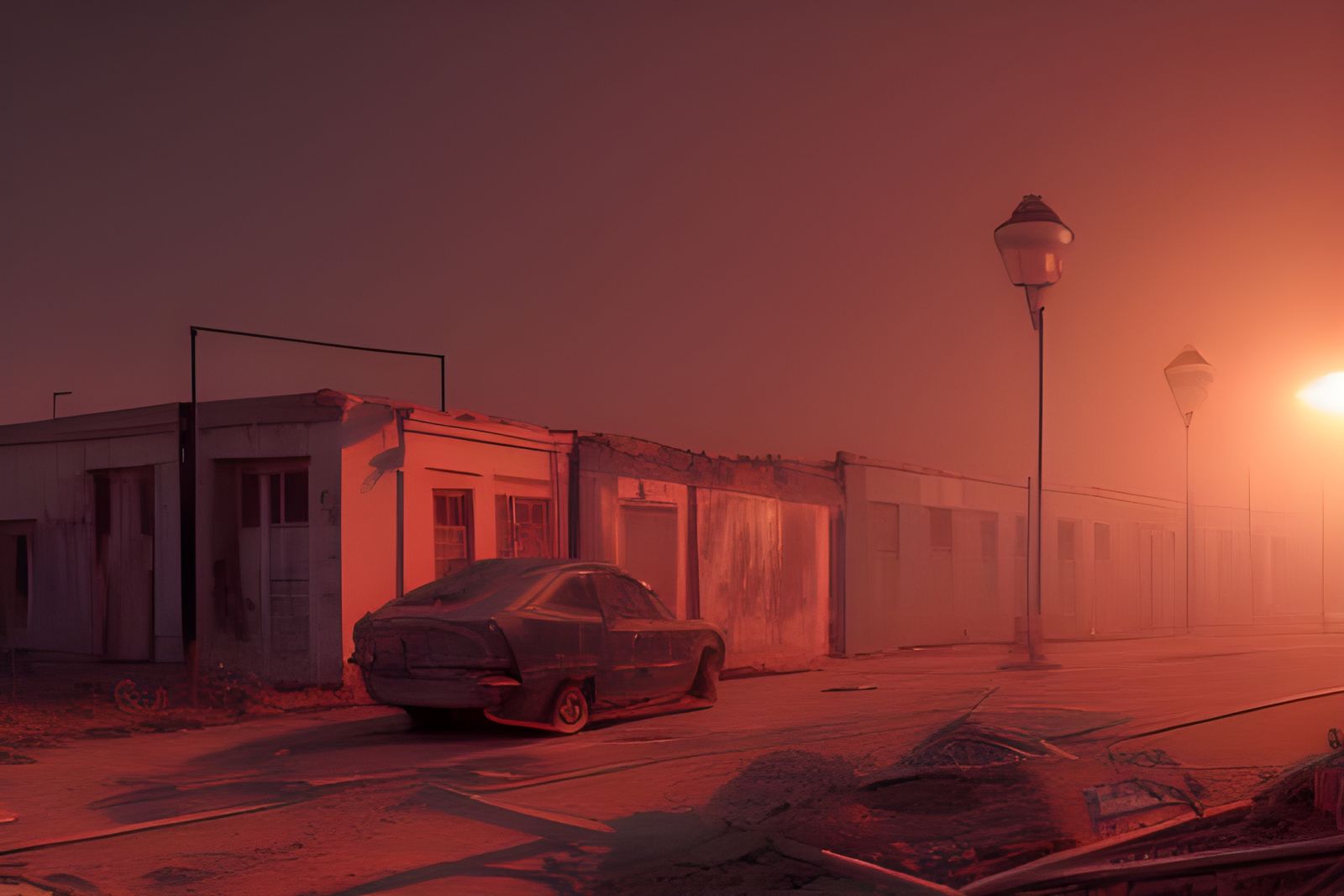 Post-Apocalyptic Cityscape in Hyperrealism Style