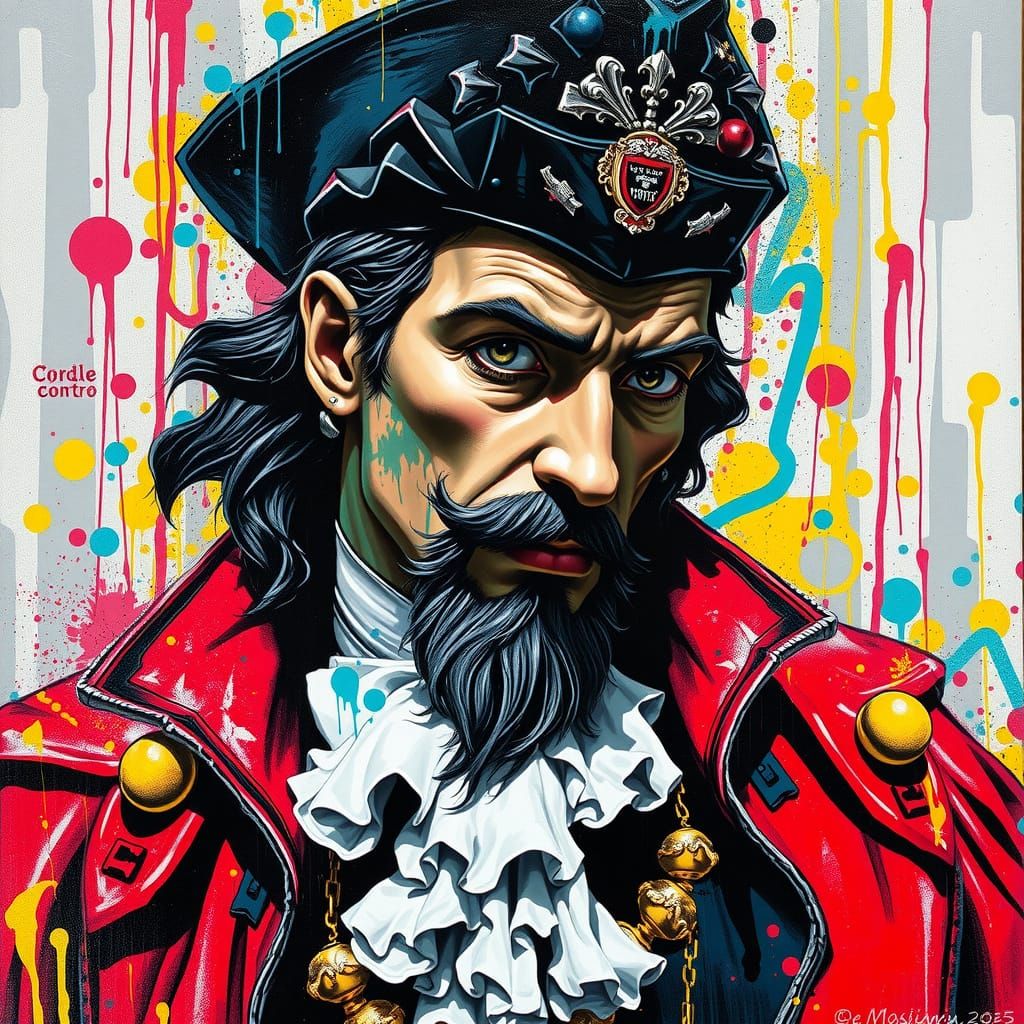 The Count of Monte Cristo in Vibrant Graffiti Style