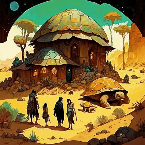 Desert Village Living in Giant Turtle Shells