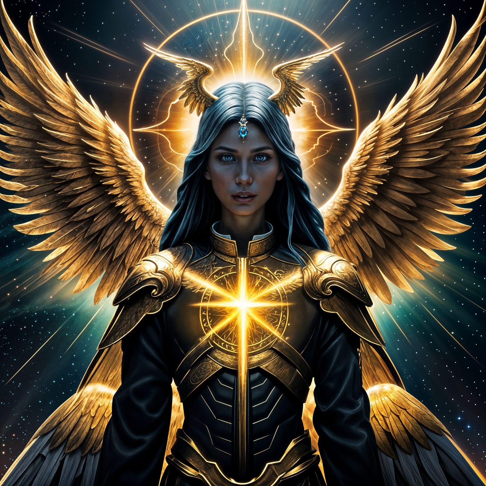 Divine Seraphim Radiates Celestial Power in 8K Hyper-Realism
