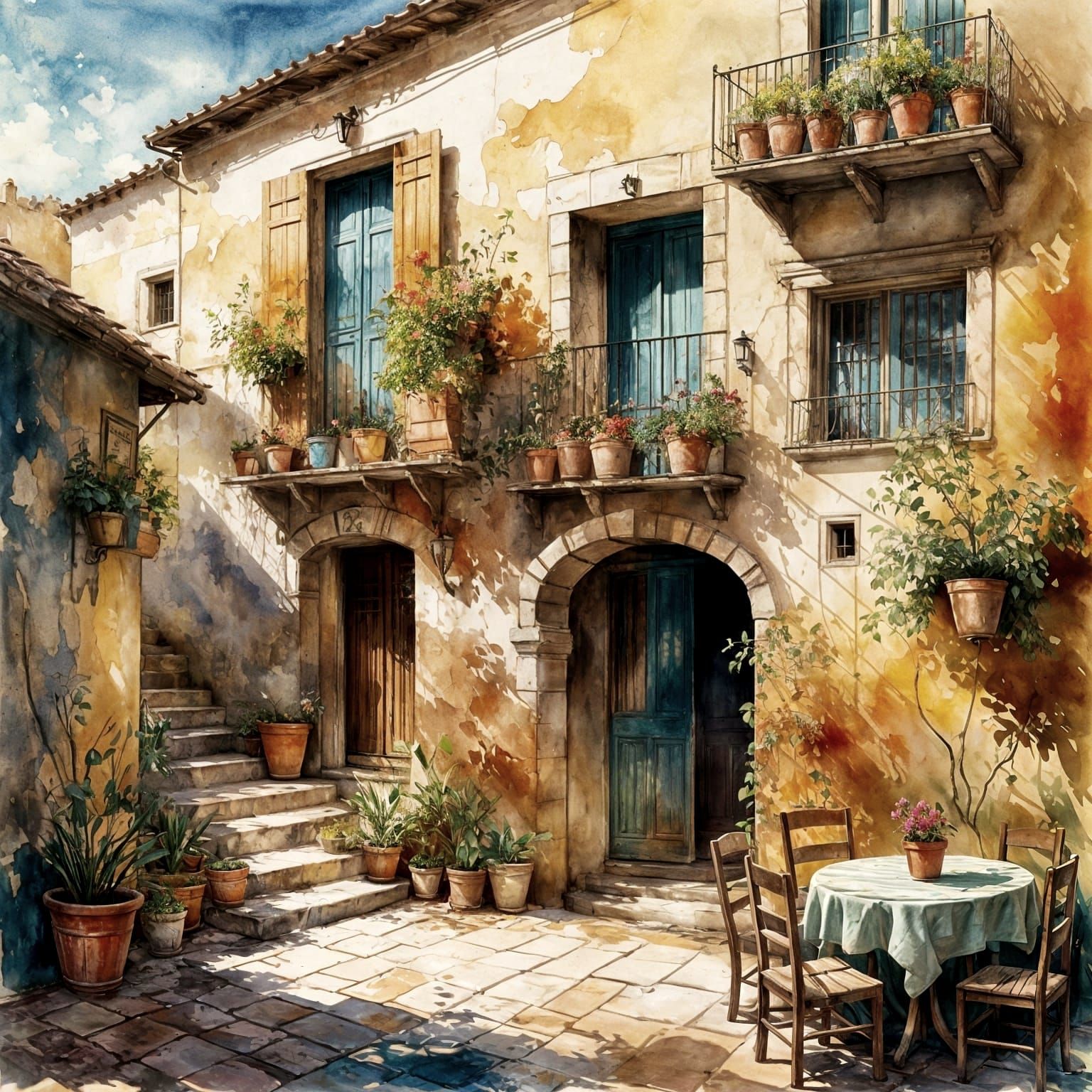 Spanish Countryside Village at Golden Hour