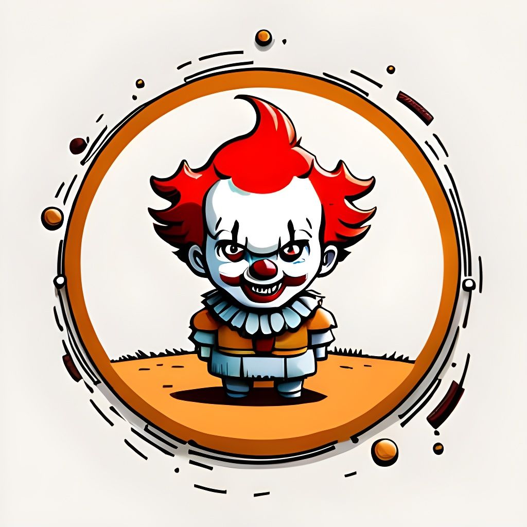 Cute Creepy Pennywise in Voxel Art Style
