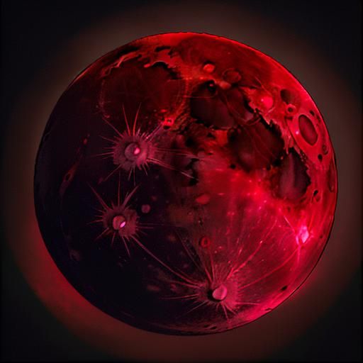Dramatic AI Image of a Blood Red Moon
