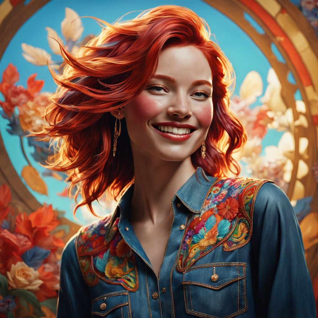 Retro-Gypsy Goddess in Whimsical Silk and Embroidery