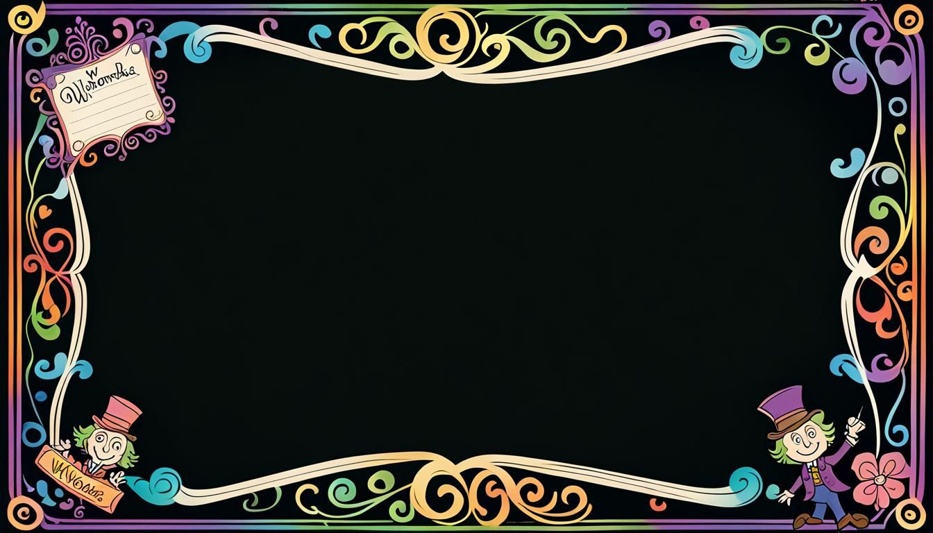 Whimsical Willy Wonka Stationery in Retro Acrylic Style