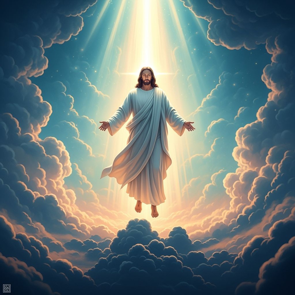 Jesus Descending from Heaven in Divine Light