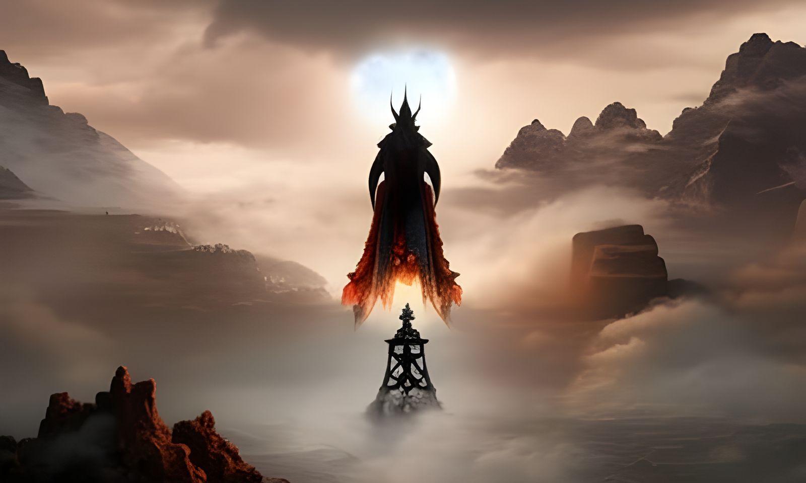 Deity of Knowledge and Weather in Matte Painting