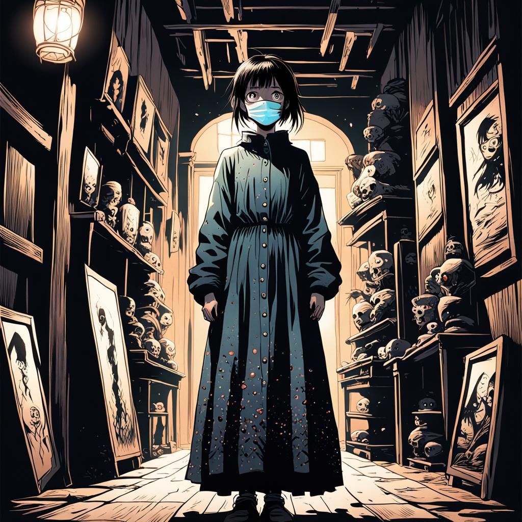 Junji Ito Horror: Woman in Twisted Hallway