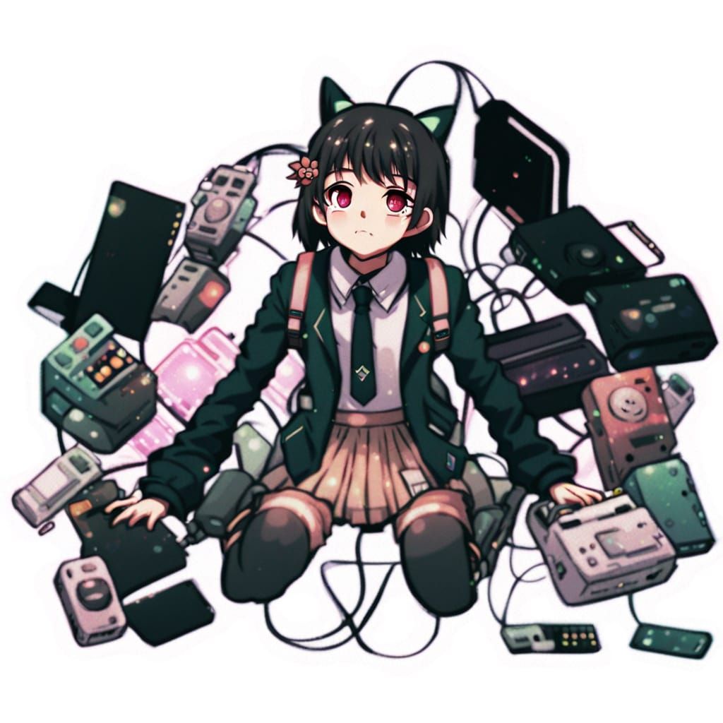 Moe Anime Schoolgirl Chiaki Nanami in Pastel Hues