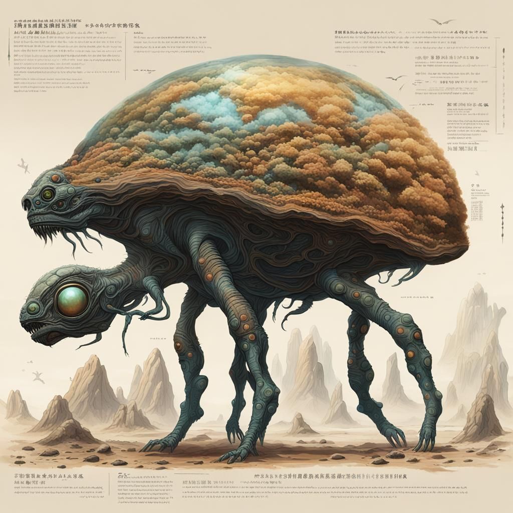 Alien Lifeforms on an Exoplanet: Speculative Zoology Concept