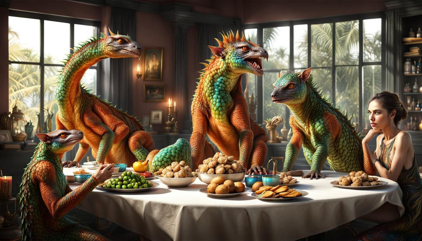 Exotic Alien Creatures in Hyperrealistic 3D Render