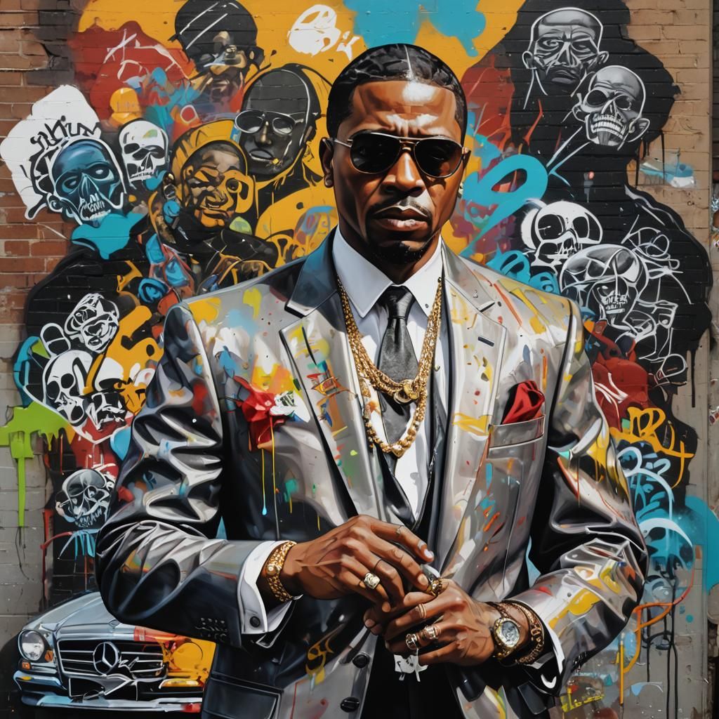Black Mafia Don in Graffiti Street Art