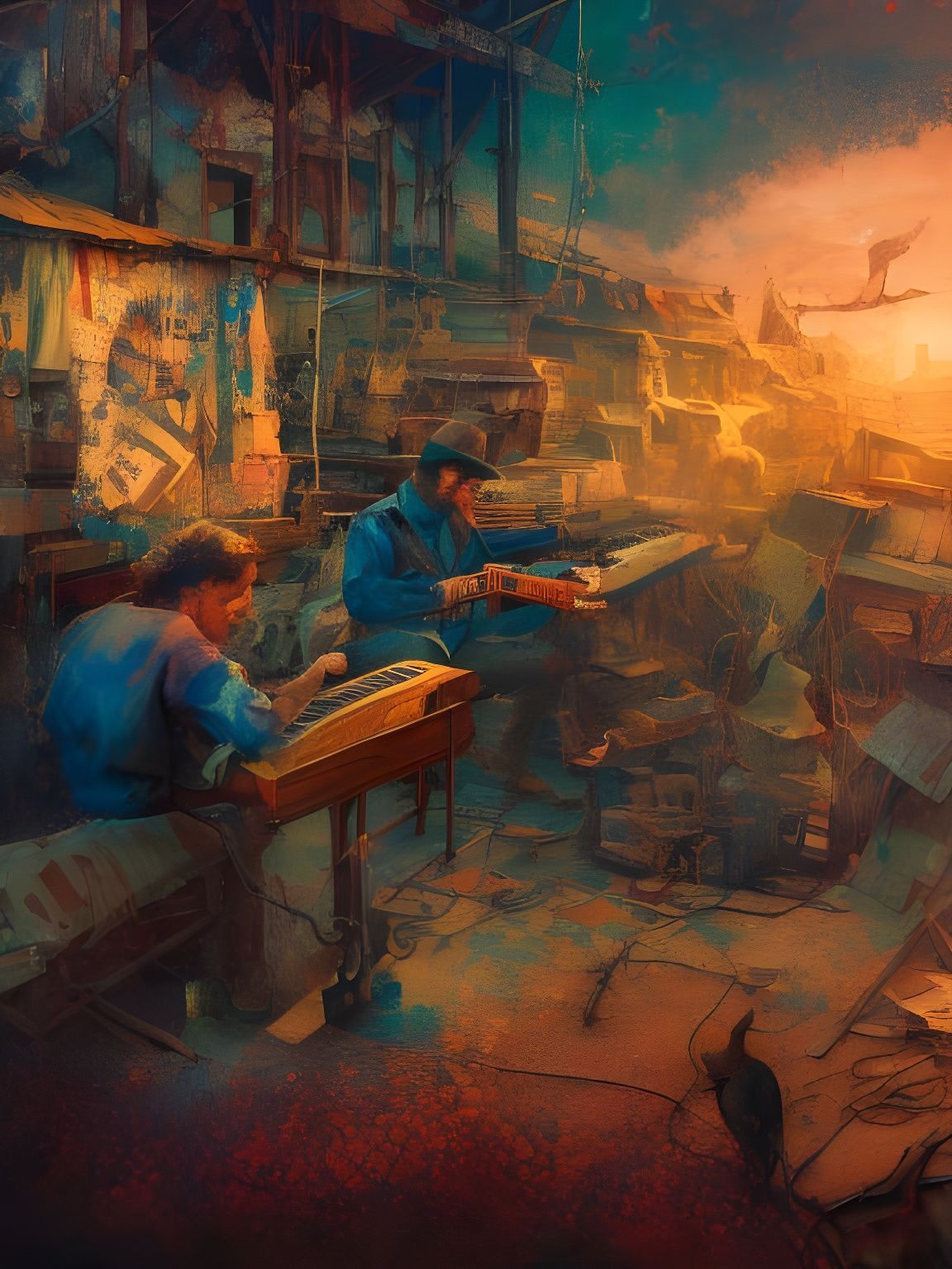 Town Musicians of Bremen: Expressionist 8K Artwork
