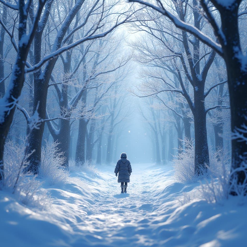 Winter Wonderland Scene in Frosty Colors