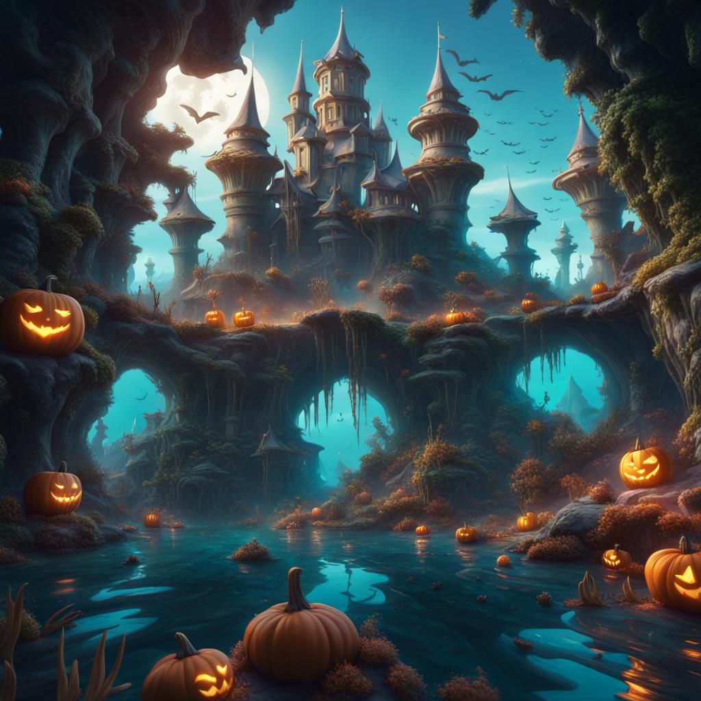 Halloween in a Mermaid Kingdom: Fantasy Concept Art