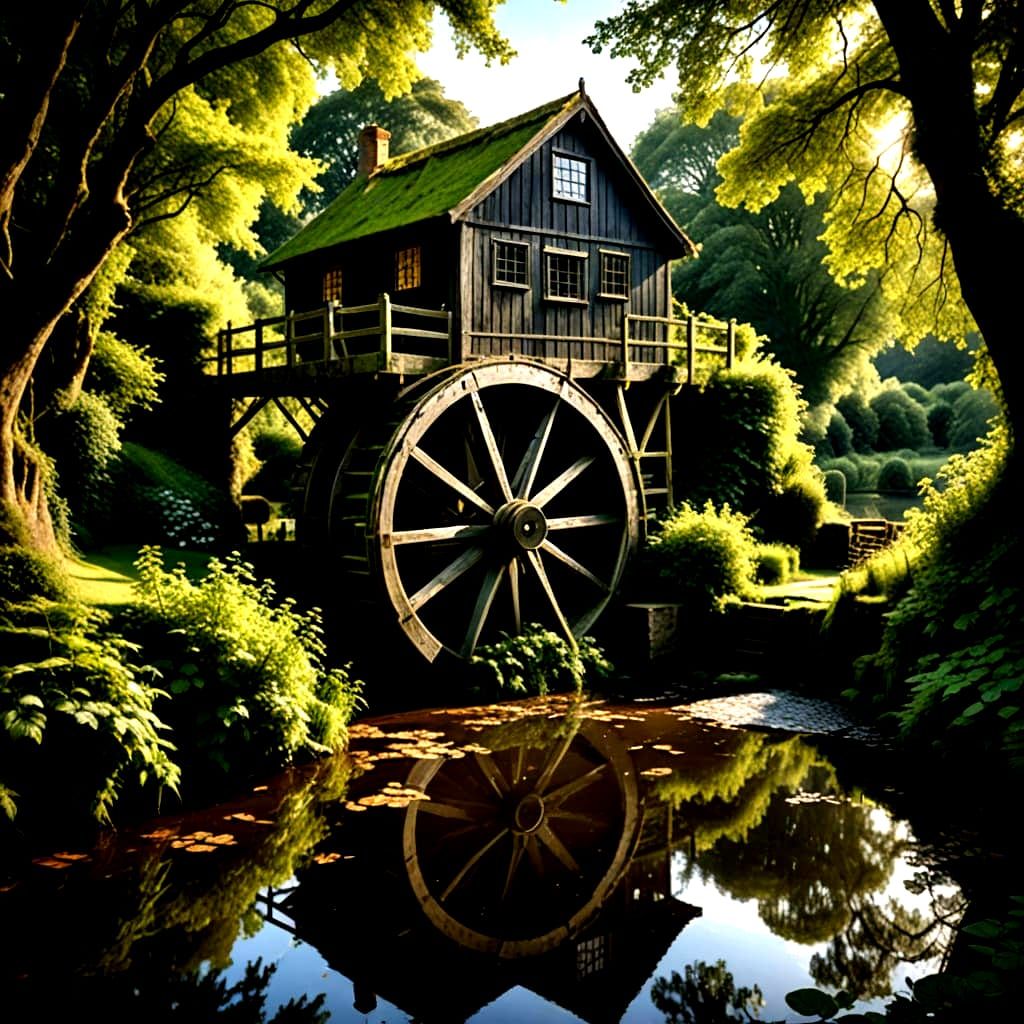 A Majestic Old Waterwheel on the River Stour