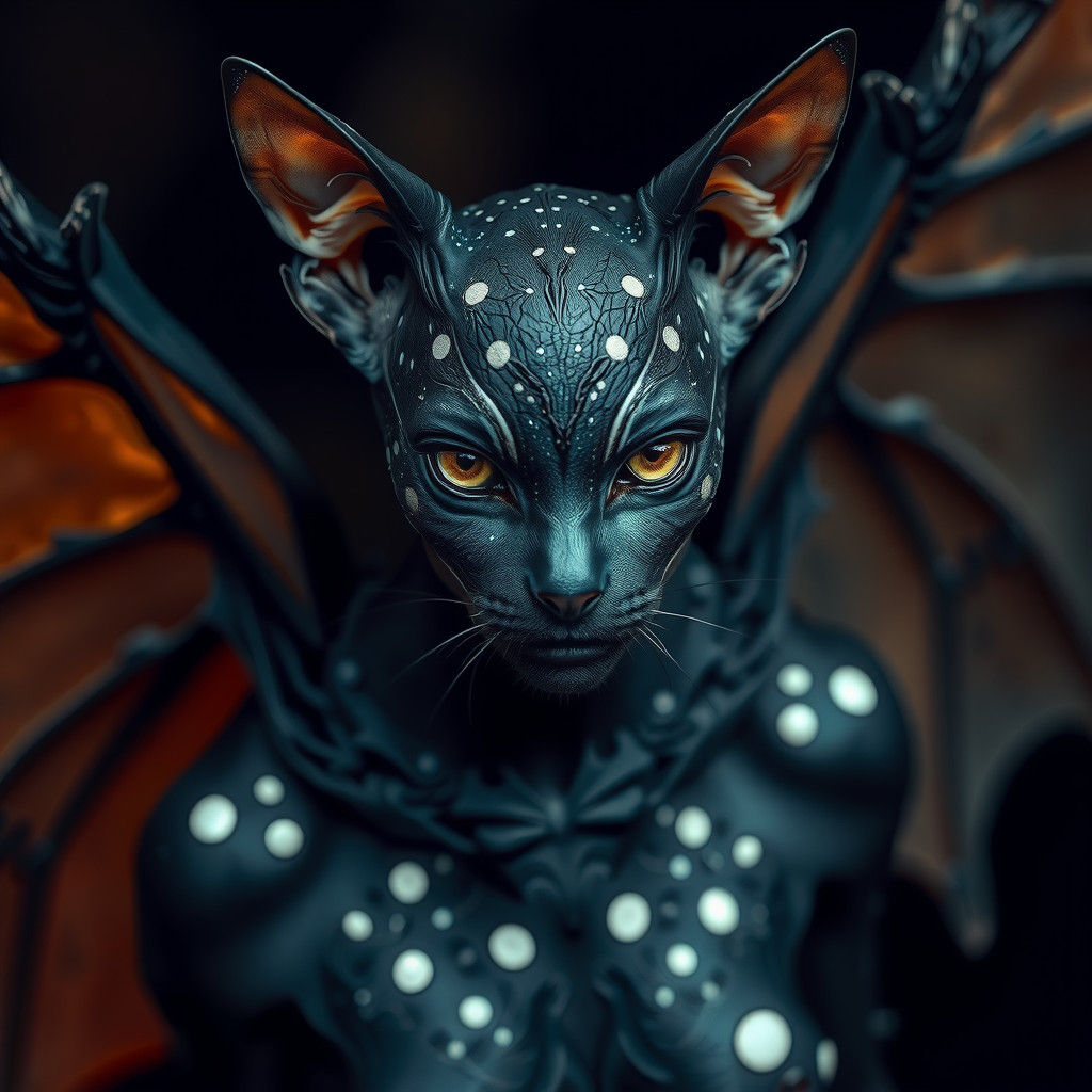 Mystical Starry Night Creature in Flight