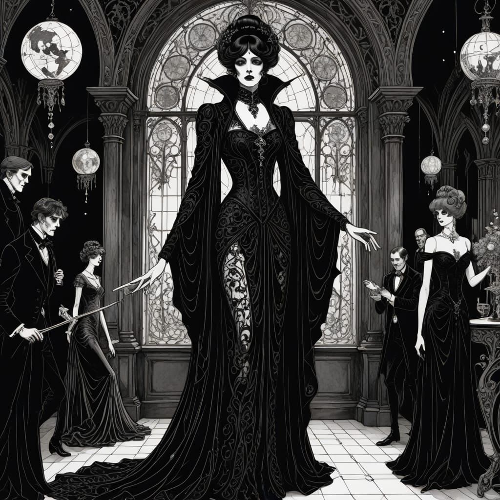 Elegant Vampire Hosts New Year's Ball in Art Nouveau Style