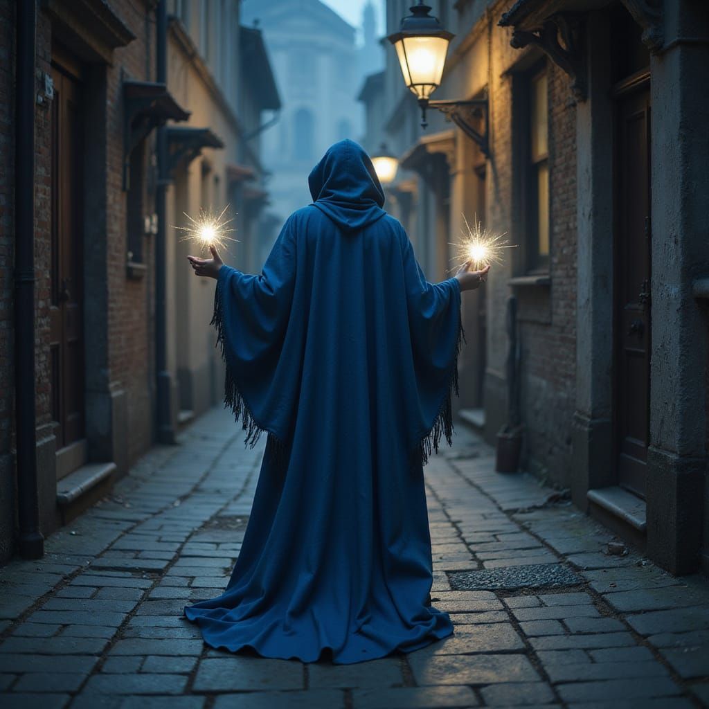 Mysterious Fae Figure in Twilight Shadow